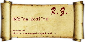 Róna Zoárd névjegykártya